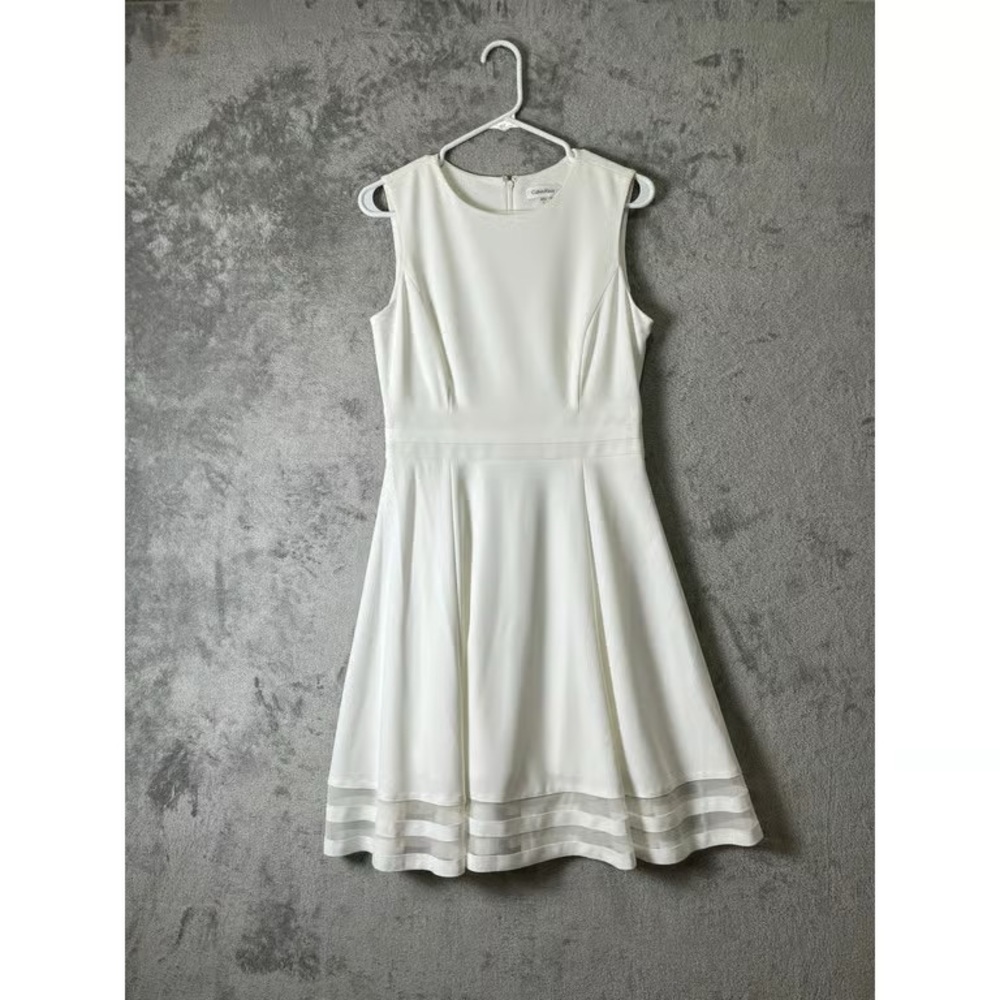 Anne Klein Cream Sleeveless Fit-and-Flare Dress
